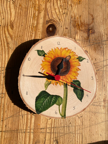Einzelstück Uhr Sonnenblume