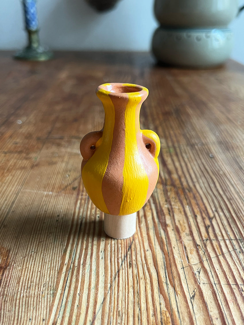 Zubehör Vase gelbe Streifen groß
