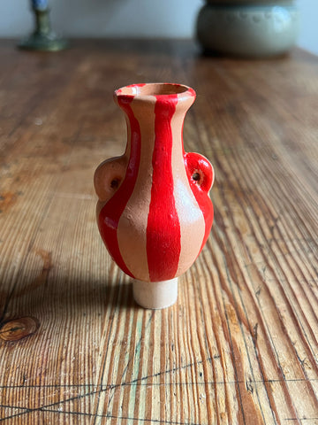 Zubehör Vase rote Streifen groß