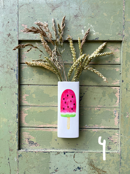 Wandvase Keramik mit sommerlichem Print