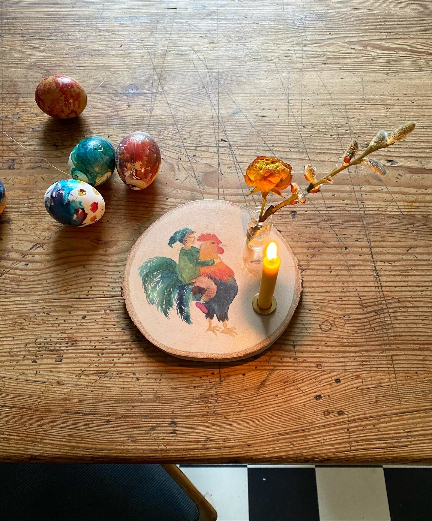 Kerzenhalter und Vase Ostern